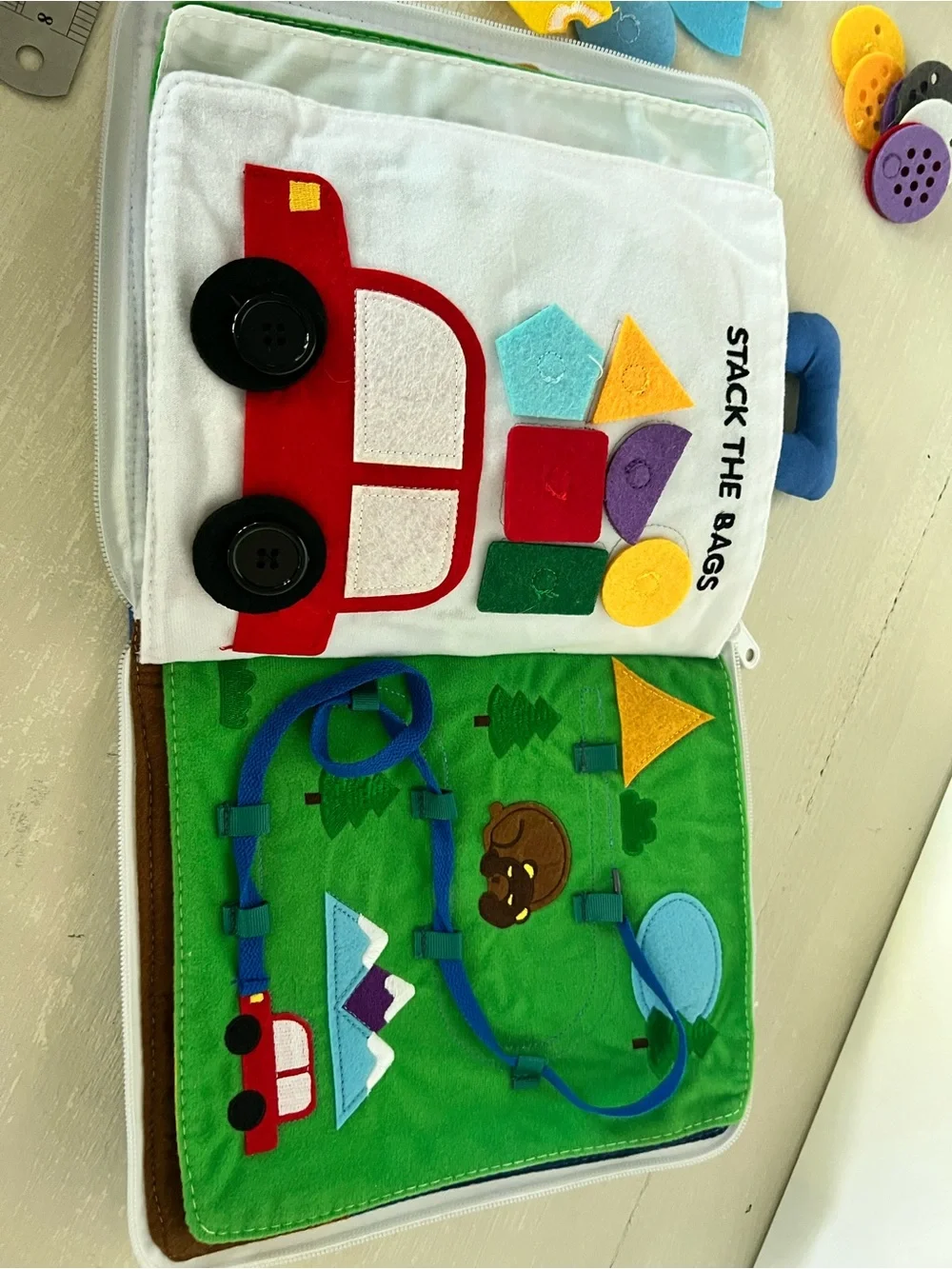 Curious Columbus Away We Go Fabric Activity Book Quiet Busy Book Travel Toddler